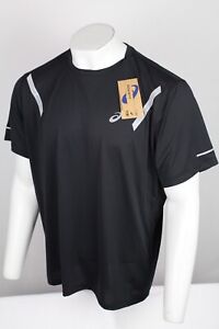 Asics Men's Shirt Lite Show Short Sleeve Top Size Large Black Reflective