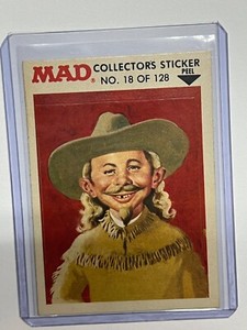 1983 Fleer Mad Stickers Trouble Sticker Alfred E Newman as Buffalo Bill Cody #18