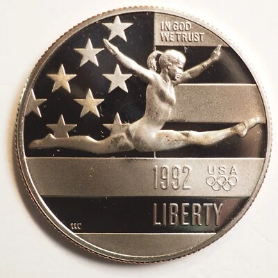 Medio dólar vestido a prueba de gimnasia olímpica 1992 S **Envío gratuito** M6368 Foto 1 de 2