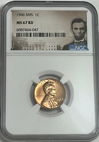 1966 SMS NGC MS67 RD LINCOLN PENNY 1C SPECIAL MINT SET UNCIRCULATED RED Cover