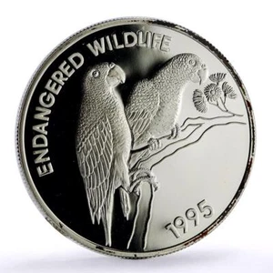Jamaica 25 dollars Conservation Wildlife Parrot Bird Fauna silver coin 1995 - Picture 1 of 6