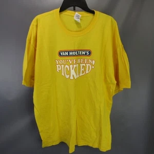Van Holten's Pickle in-a Pouch T-Shirt Men's Size 2XL Yellow XXL Graphic Tee - Picture 1 of 10