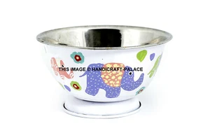 Elephant Hand Paint Stainless Steel Mixing Bowl Set Home Kitchen Food Container - Picture 1 of 3