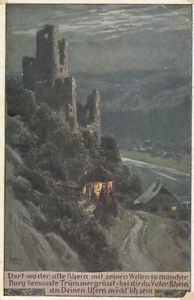 Paul Hey Künstler-AK Dort wo der alte Rhein Volksliederkarte Nr. 94 2209033 - Bild 1 von 2