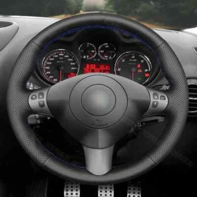 Cubierta de volante de cuero negro cosida a mano para Alfa Romeo 147 2000-2010 GT Foto 1 de 4