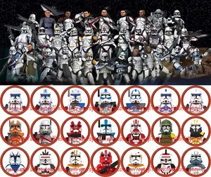 21PCS Star Clone Trooper Captain Sergeant Collection 4cm Plastic Figure DIY Toy - Picture 1 of 2