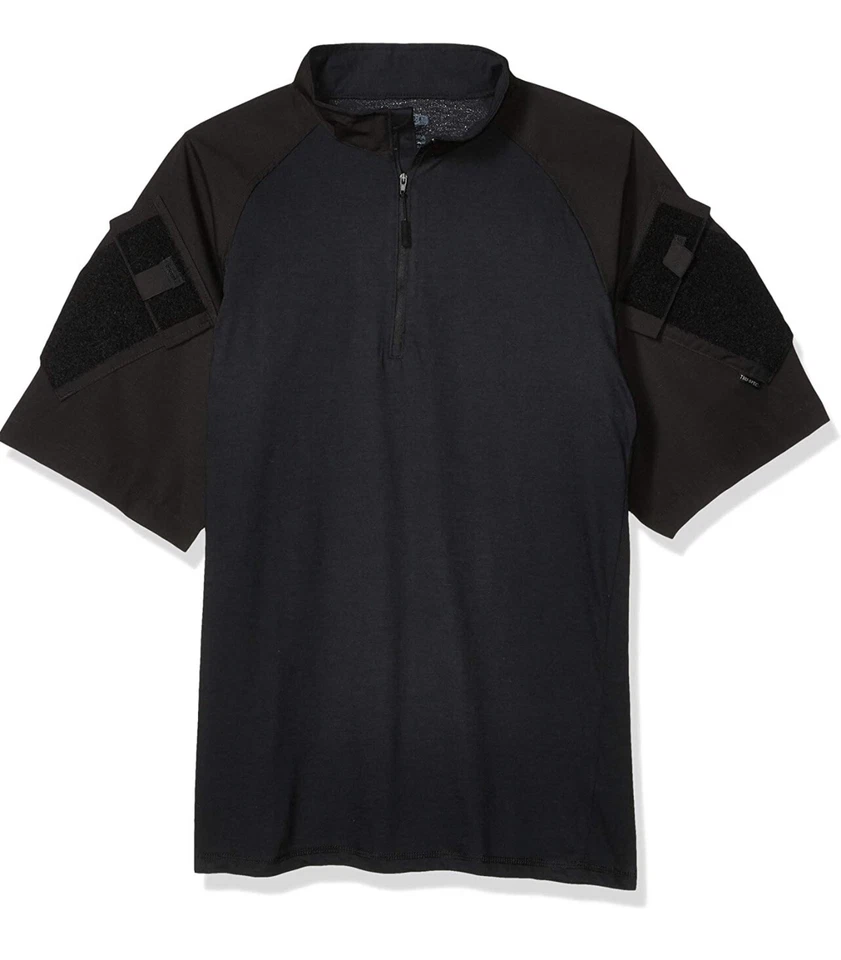 Tru Spec Men’s - 1/4 Zip Tactical Response Short Sleeve Combat Shirt Black 2XL - Image 1 of 3