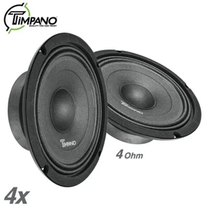 2x Timpano Shallow Mount 8" Car Speakers 1400 Watts TPT-MB8-4 SLIM 4 Ohm Midbass - Picture 1 of 7