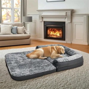 XL Human Sized Dog Bed Foldable Orthopedic Pet Dog Sofa Couch Comfy Big Bean Bed - Picture 1 of 22