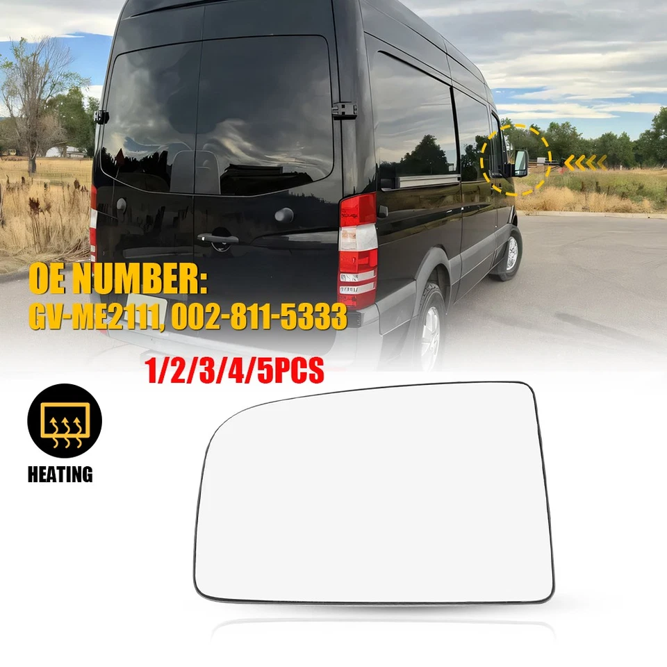 1-5x Mirror Glass For Mercedes-Benz Sprinter 3500 2010 2011-2018 Driver Side - Image 1 of 1