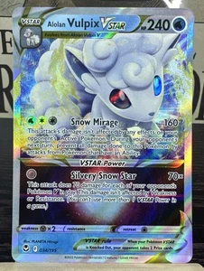 Alolan Vulpix VSTAR ultra raro SWSH12: Silver Tempest 034/195 casi nuevo - Imagen 1 de 2