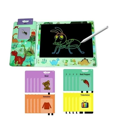 2-in-1 Smart Talking Flash Cards Reader with LCD Writing & Drawing Tablet. - Image 1 of 4