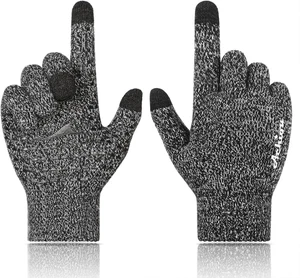 Winter Gloves for Men Women Touch Screen Texting Warm Gloves Thermal Soft Knit L - Picture 1 of 4