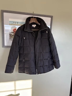 Talbots Womens 90% Down Puffer Jacket Black Zip Pockets Mock Neck Size M - Image 1 of 3