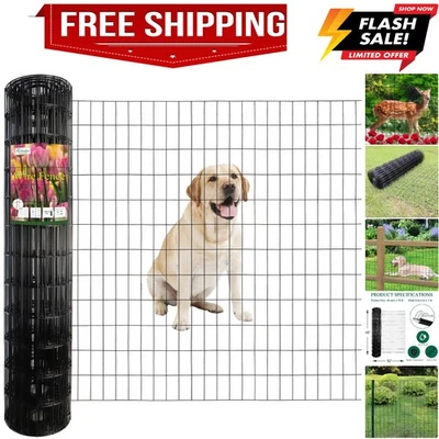 Cerca de arame soldado revestida de PVC preto 48 polegadas x 50 pés, 2 polegadas x 4 polegadas 14GA, G... - Imagem 1 de 4