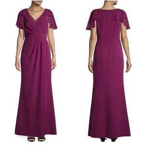 NWT! Adrianna Papell Kurzes Chiffonkleid mit Flatterärmeln in Wildberry - Bild 1 von 4