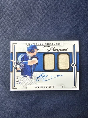 2024 National Treasures Owen Caissie Prospect On Card Auto Dual Bat Patch /49 - Image 1 of 2