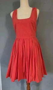 NWT SHOWPO red Clinttina Mini Dress Party Cotton Summer Pockets Fit & Flair 14 - Picture 1 of 9