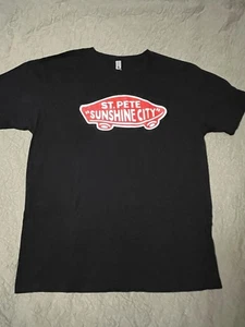 St Pete Sunshine City x Vans Logo Skateboarding Shirt Size Large Spot Pro Bro - Bild 1 von 6