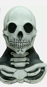 MASCHERA TESTA E PETTO CRANIO COLLO LUNGO BIANCA FANTASMA HORROR HALLOWEEN - Foto 1 di 2