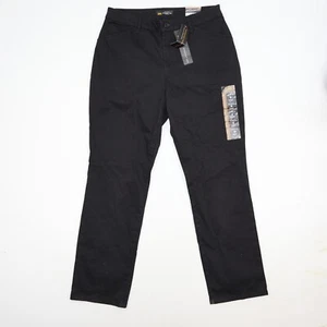 Lee Womens Relaxed Fit Straight Leg Mid-Rise Pants Size 8 Short Black Pockets - Picture 1 of 8