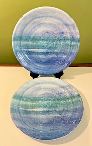 Juego de 4 Platos de Cena NAUTICA Azul Costero Océano Mar Melamina 11" NUEVO - Imagen 1 de 6