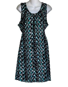 Daisy Fuentes Womens Multicolor Patterned Sleeveless Midi Dress With Tie - Picture 1 of 10