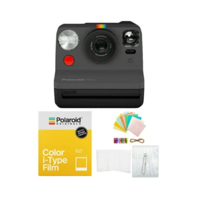 Polaroid Originals Now Viewfinder i-Type Instant Camera (Black) Film Bundle - Image 1 of 4