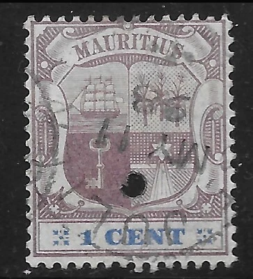 1895 MAURICIO Sc#91🔥TELÉGRAFO Cancelar🔥Cd St.Julien 1898+agujero de fijación🔥RR Foto 1 de 3