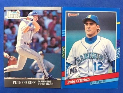 Pete O'Brien 1991 Fleer Ultra & 1991 Donruss Baseball - Mariners - Image 1 of 2