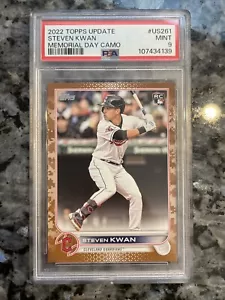 STEVEN KWAN 2022 TOPPS UPDATE #US261 Memorial Camo /25 RC ROOKIE PSA 9 Low Pop - Picture 1 of 2