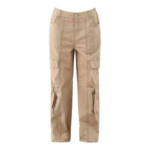No Boundaries Cargo Parachute Pants Hot Cocoa Relaxed Cotton Blend Women’s - Picture 1 of 5