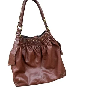 Lucky Brand Vintage Leather Hobo Shoulder Bag Brown - Picture 1 of 16