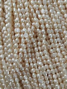 BBr39 Cuentas de cultivo Hebra Cuentas de agua dulce Joyería Collar 7-8 mm barroco - Imagen 1 de 2
