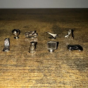 Vintage Monopoly 2000 Millennium Edition Game Replacement 8 Pewter Pieces Tokens - Picture 1 of 1