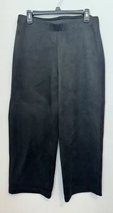 Pantalones Karen Kane para mujer boho lisos negros imitación gamuza pierna ancha artísticos grandes - Imagen 1 de 8