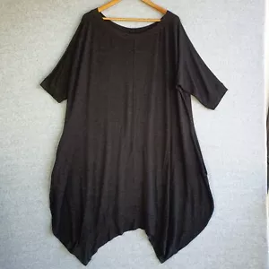 John P Greece Dress Tunic One Size Grey Viscose Blend Knit Drape Lagenlook - Picture 1 of 11