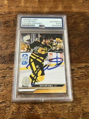 Taylor Hall IP Signed Upper Deck Card PSA DNA Coa Slab Bruins Autographed - Image 1 of 2