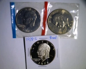 1978 PDS Eisenhower Dollars unc in postfrischem Cello und PP - Bild 1 von 2