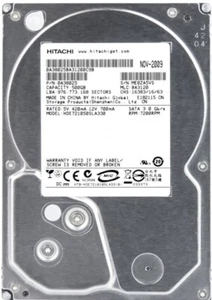 Hitachi Deskstar E7K1000 HDE721050SLA330 7200 RPM 500GB 32MB SATA II 3.5" Inch - Picture 1 of 6