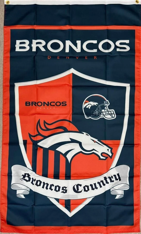 Denver Broncos Country Throwback Vintage Cresta 3x5 pies Bandera 4 Forrado Punto Mosca Foto 1 de 1