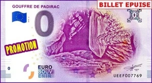 UEEF / GOUFFRE DE PADIRAC / BILLET 0 € / NULL EURO-SCHEIN / 0 € 2019-2 - Picture 1 of 1