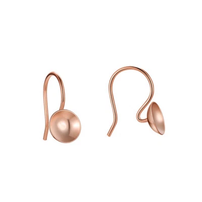 Sterling Silver Round French Hook Earrings Ear Wire w/ Pearl Cup Pin A2805 - Изображение 1 из 4