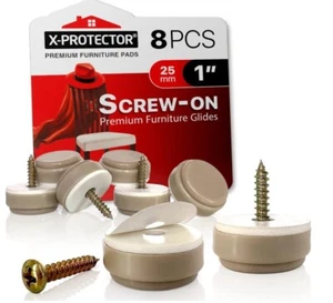 Stuhlgleiter X-PROTECTOR - 8 Stück 1" Möbelgleiter - Stuhlgleiter zum Anschrauben... - Bild 1 von 3