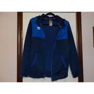 Umbro Two-Tone Navy Blue Full-Zip Athletic Hoodie Jacket with Pockets - Picture 1 of 3