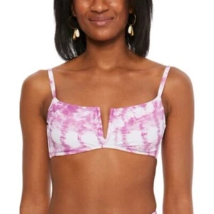 BAR III Summer OTS Stripes V Wire Bikini Top S Fuchsia - Picture 1 of 2