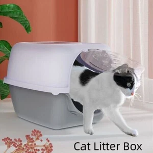 Home Cute Cat Litter Box Toilet Fully Enclosed Detachable Pet Bedpan Send Shovel - Picture 1 of 17