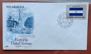 NICARAGUA FLAG RUBEN DIARIO MONUMENT U.N. ARTCRAFT CACHET 1982 FDC UNADDR - Picture 1 of 1