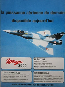 1982-83 PUB AVIONS MARCEL DASSAULT BREGUET AVIATION MIRAGE 2000 FRENCH AD - Picture 1 of 1