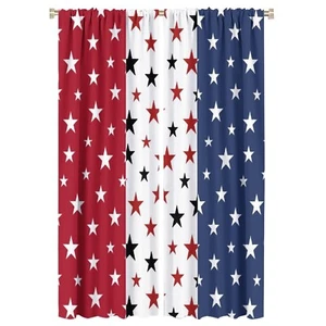American Flag Curtains,4th of July Independence Day USA Flag Patriotic Stars ... - Picture 1 of 8